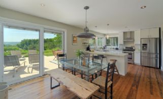 Quartz counters, natural wood - walk-out to deck - Country homes for sale and luxury real estate including horse farms and property in the Caledon and King City areas near Toronto