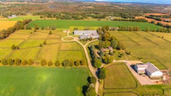 Aerial Photo - Country homes for sale and luxury real estate including horse farms and property in the Caledon and King City areas near Toronto