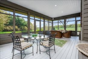 Eat-in screened porch - Country homes for sale and luxury real estate including horse farms and property in the Caledon and King City areas near Toronto