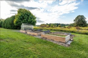 Green house with raised garden beds - Country homes for sale and luxury real estate including horse farms and property in the Caledon and King City areas near Toronto
