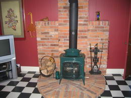 Intrepid enamelled woodstove - Country homes for sale and luxury real estate including horse farms and property in the Caledon and King City areas near Toronto